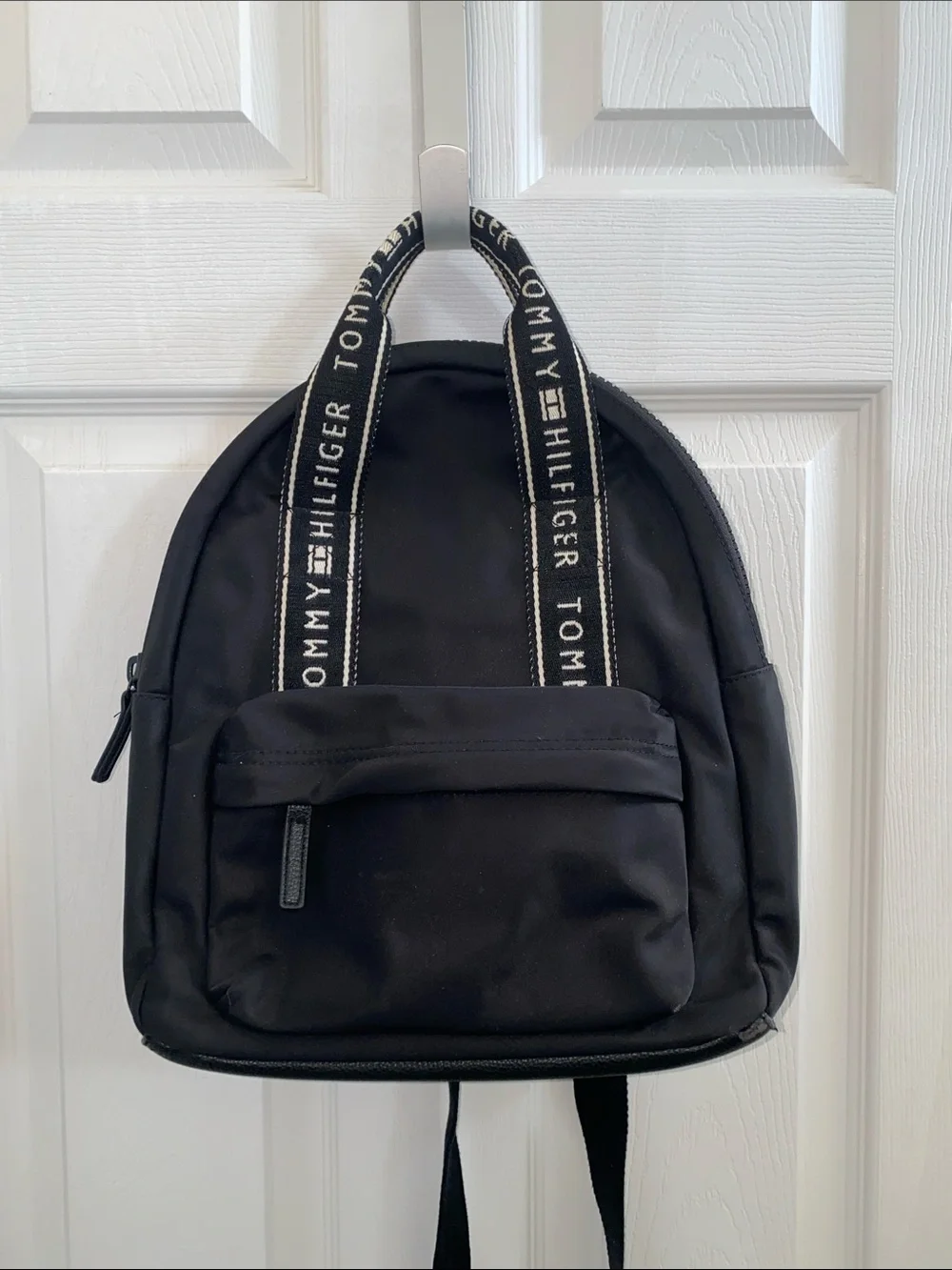 Tommy Hilfiger Black Backpack with Branded Straps